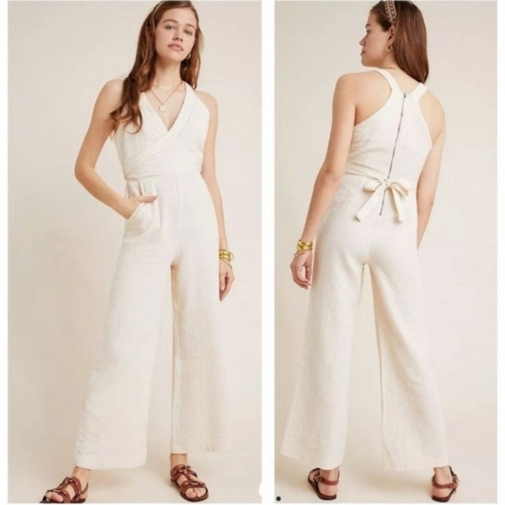 Anthropologie Demi Textured Jumpsuit